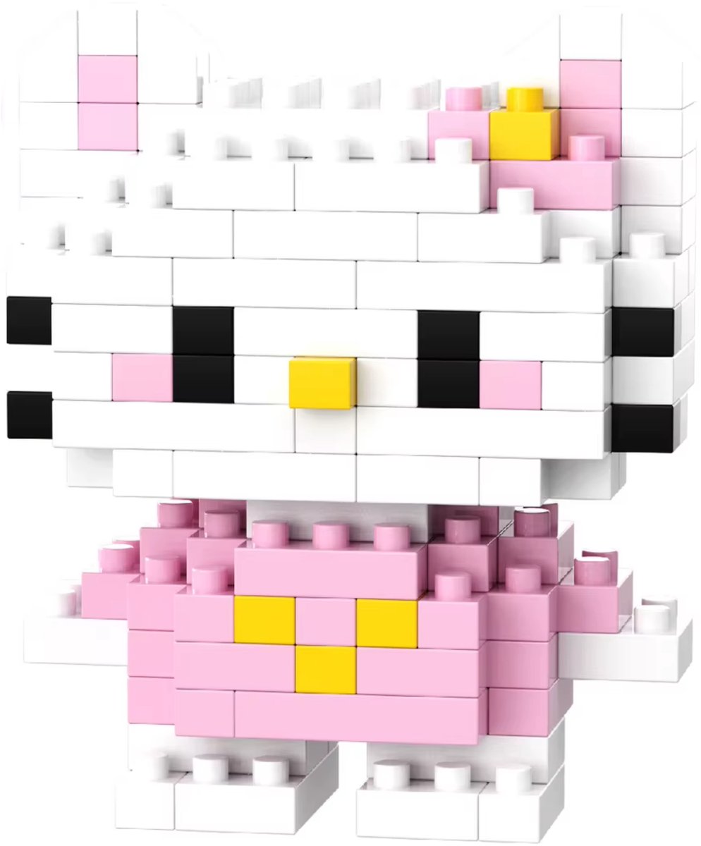 Hello Kitty - Pink - Nano Blocks - Bouwset – 146 Stukjes DIY Mini Bouwstenen - Blokken - Speelgoed - BRICKY