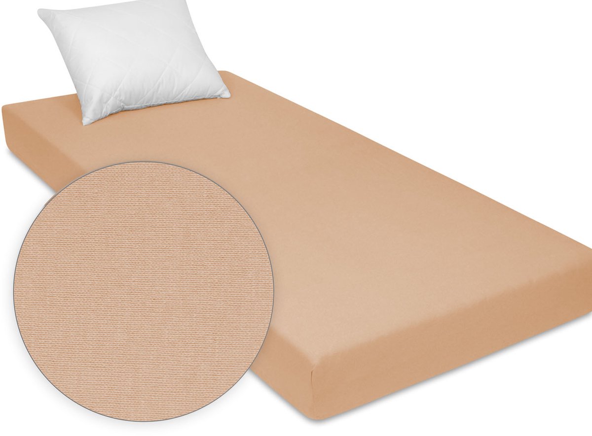 Hoeslaken Jersey Beige 80x180 cm met elastiek
