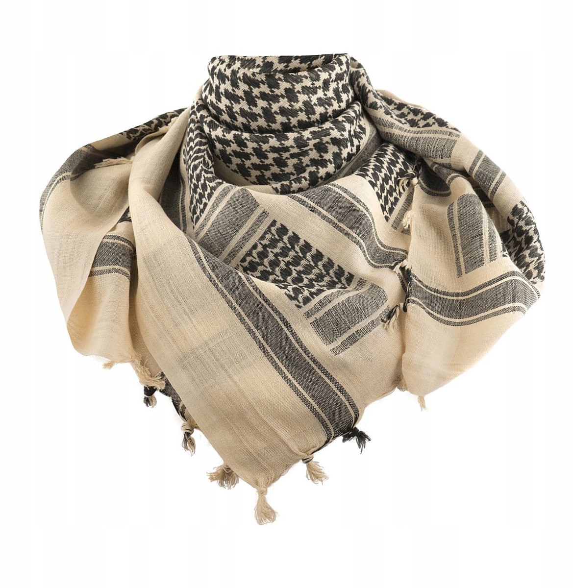 M-TAC Shemagh Sjaal - Zwart/Khaki - 100% Katoen