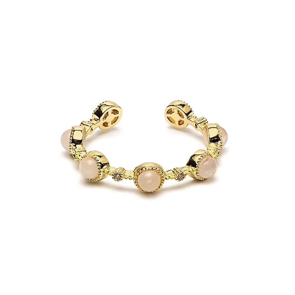 Open ring met rozenkwarts – ±2 cm