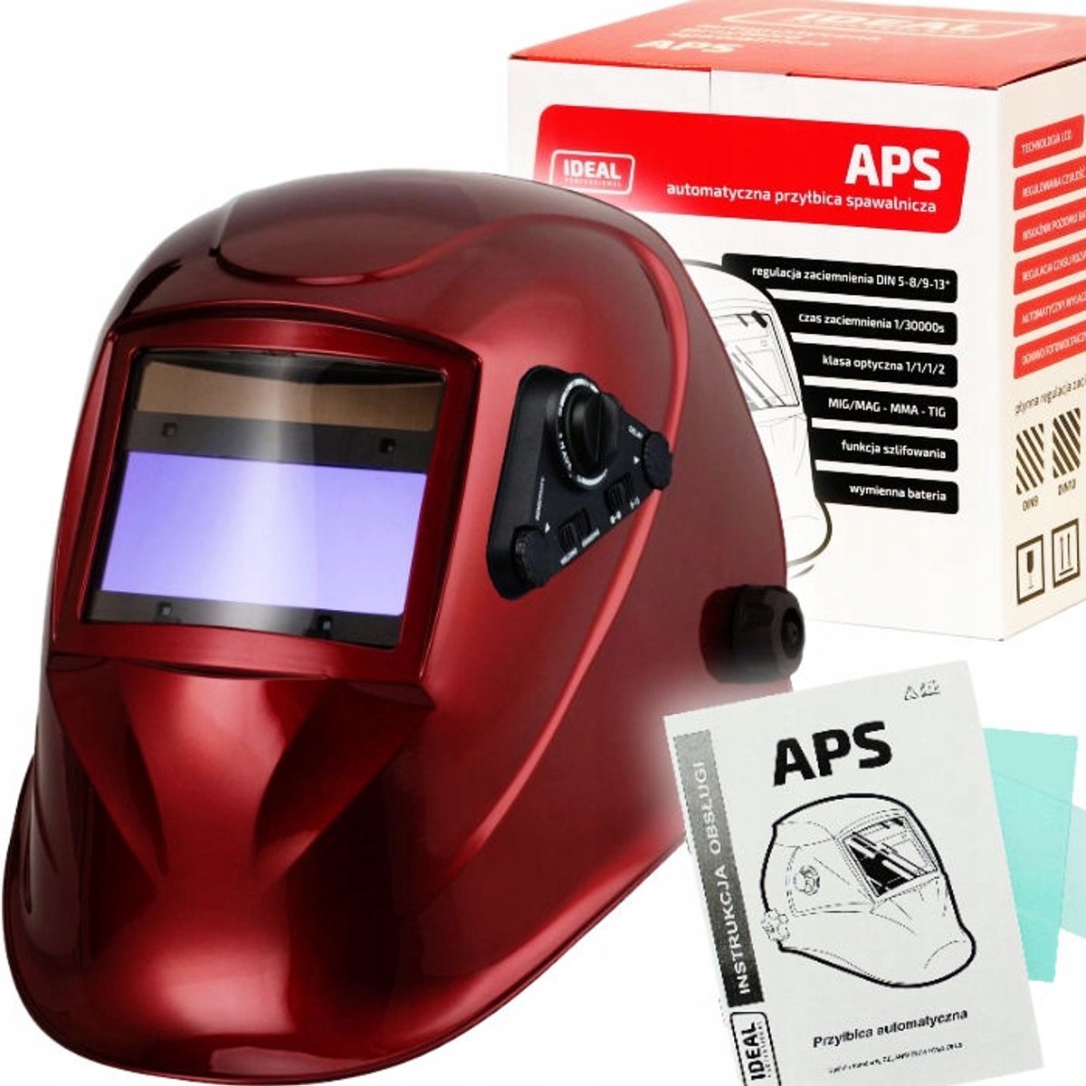 Automatische lashelm IDEAL APS-858E True Color Rood