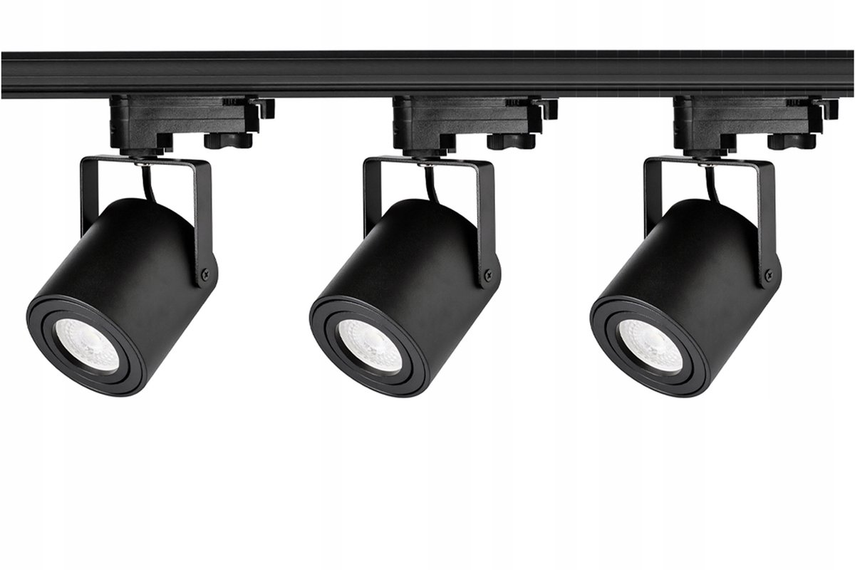 3-Fase Zwarte Rail Spots GU10 + 100cm Rail voor Eetkamer