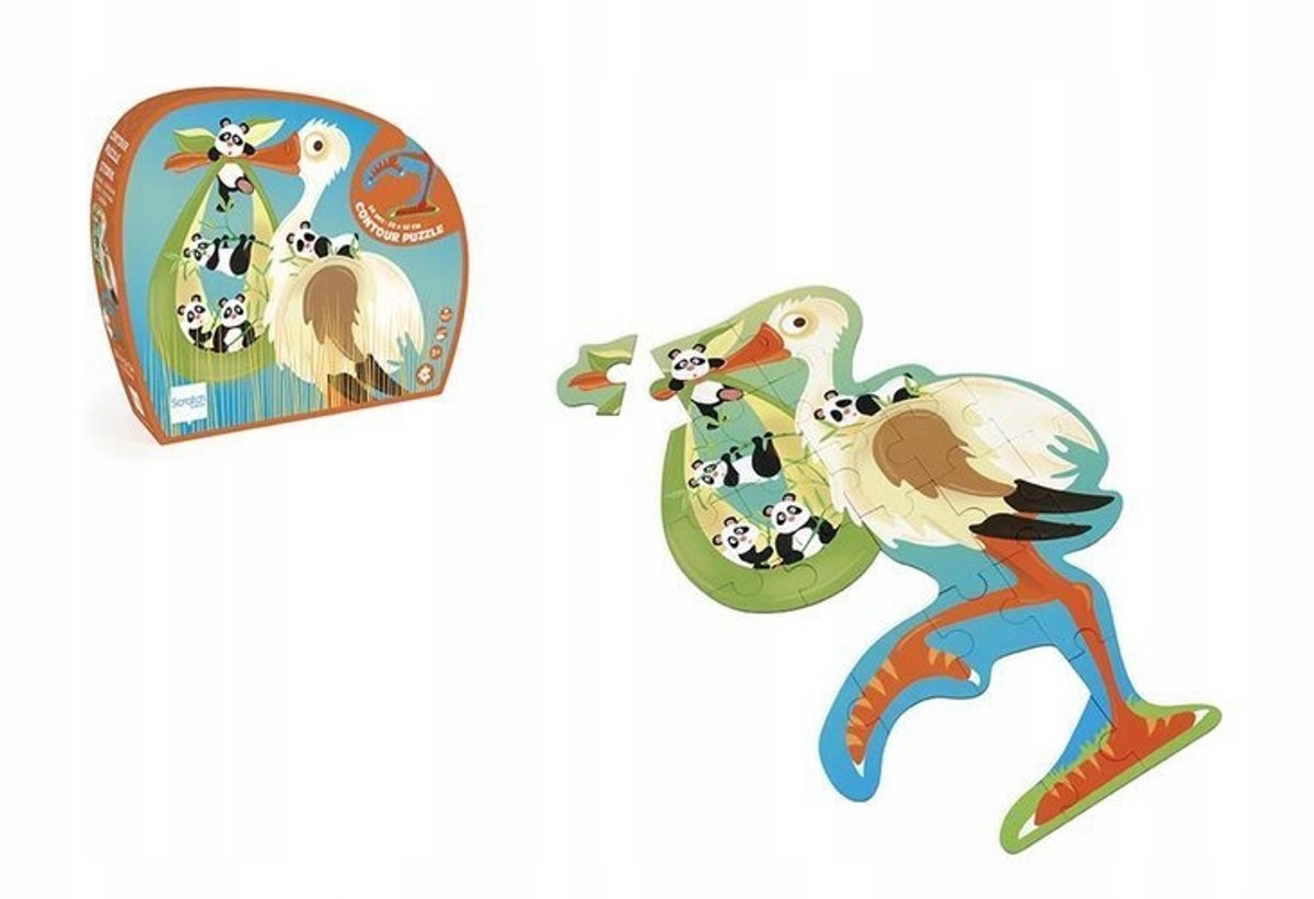 Houten Puzzel Ooievaar 24 Stukjes - Educatief en Leuk