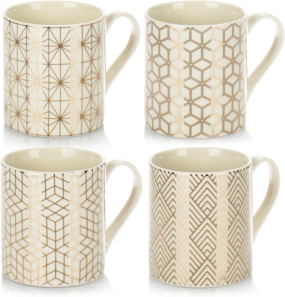 Candala 4x koffiekopjes ml van keramiek, design kopjes Art Deco stijl