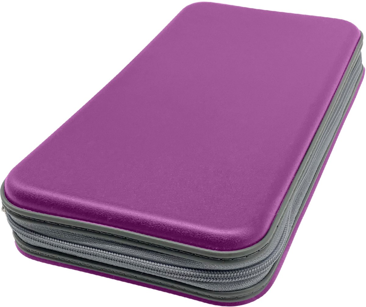 Purepeak CD Hoes Opbergmap - DVD Hoesjes Case - Opslag voor 96 CD's - Auto Map - Paars