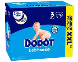 Dodot Maat 3 Doos Droge Babyluiers Xxl 176 Eenheden Transparant
