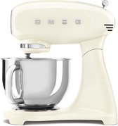 SMEG SMF05CREU Keukenmachine - Keukenmixer - 1000W - 4,8L RVS Mengkom - 10 Snelheden - Planetaire Mengbeweging - Inclusief 4 Accessoires - '50s Style - Crème