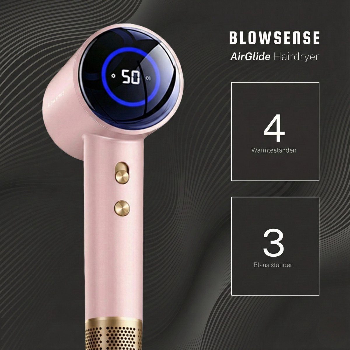 AirGlide - LED Scherm - Föhn met diffuser - Haardroger - 3 - afbeelding 2