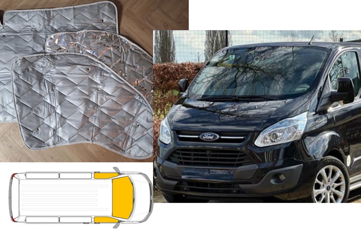 Raamisolatie geschikt voor Ford transit Custom bouwjaar 2012-2023 Grijs 3 Delig