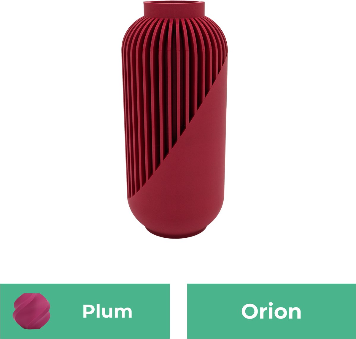 Lovora Orion moderne vaas – Decoratieve vaas - Plum - 3d geprinte vaas – geschikt voor droogbloemen - 34CM