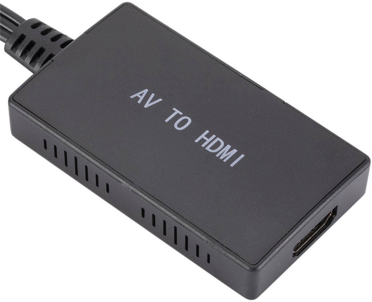 AV naar HD-converter, AV naar HDTV high-definition video-adapterkabel, zwart