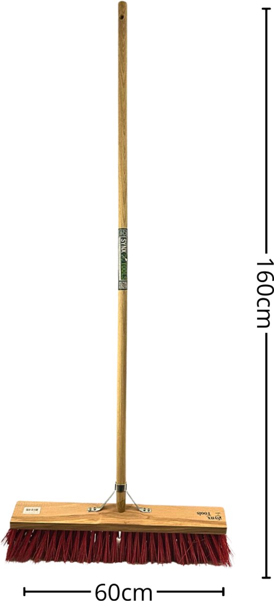 Synx Tools bezem Nylon Straatbezem 60cm- Buiten Bezems - Straatbezem Kunststof haren -Bezem met steel 150 cm - Schrobborstels - Buitenbezem van Synx Tools — afbeelding 5