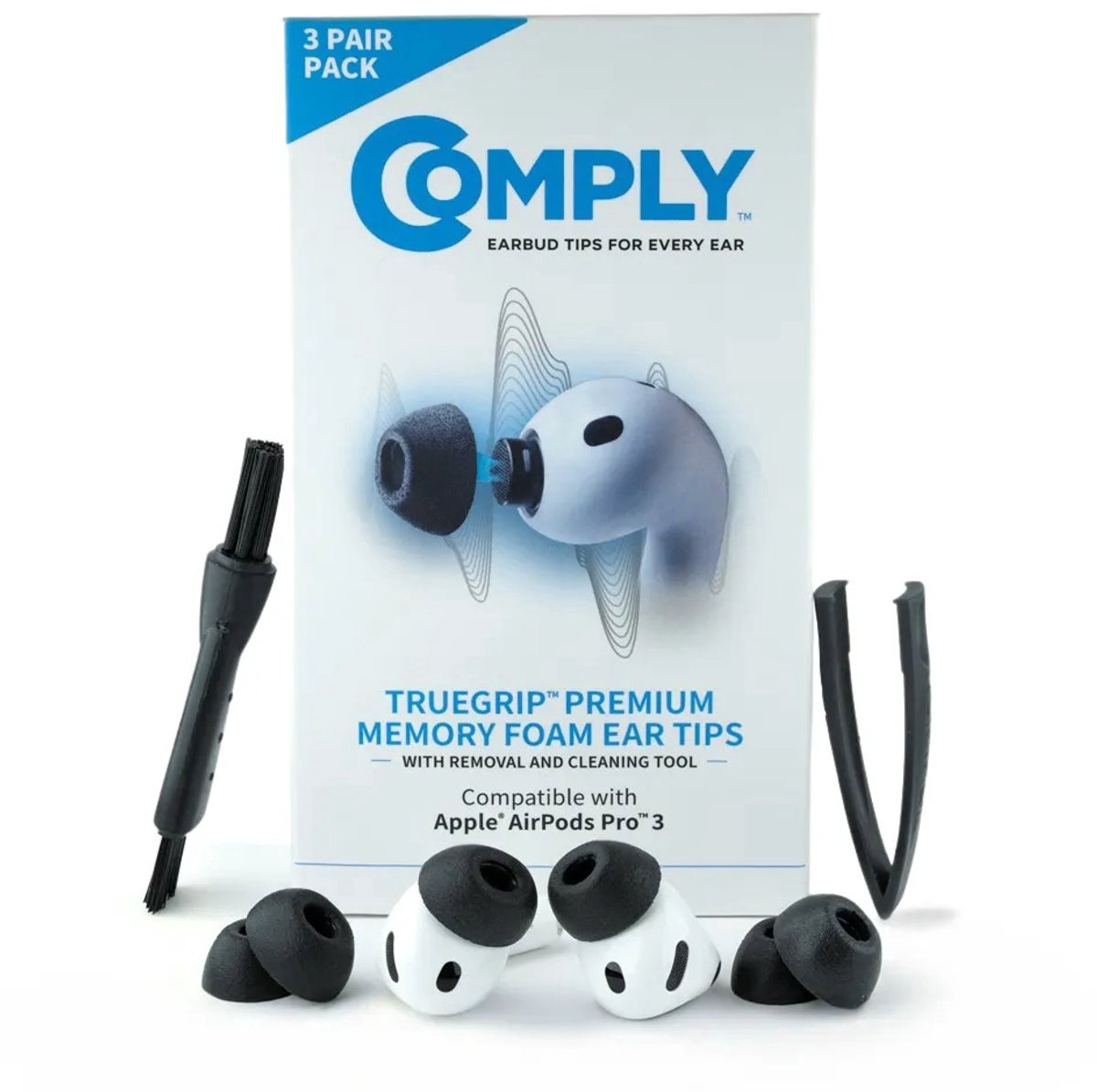 Comply Foam TrueGrip voor AirPods Pro 3- maat MIXED SIZE, 3 paar(1 paar x S, 1 paar x M, 1 paar x L)