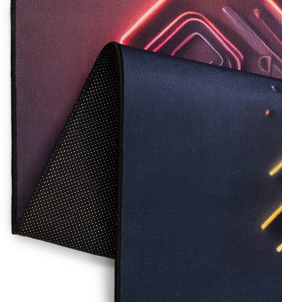 Tapiso Joy Tapis de Sol Chambre Jeunesse Motif Neon Controller Tapis Gaming pour Garçons Moderne Zwart Antidérapant Poils Ras Durable Tapis Pour Game Room Bureau - 160x230