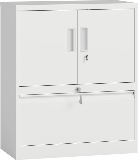 Armoire De Rangement Basse KIS Pi - 68 X 39 X 83 Cm - Gris Anthracite Et Noir