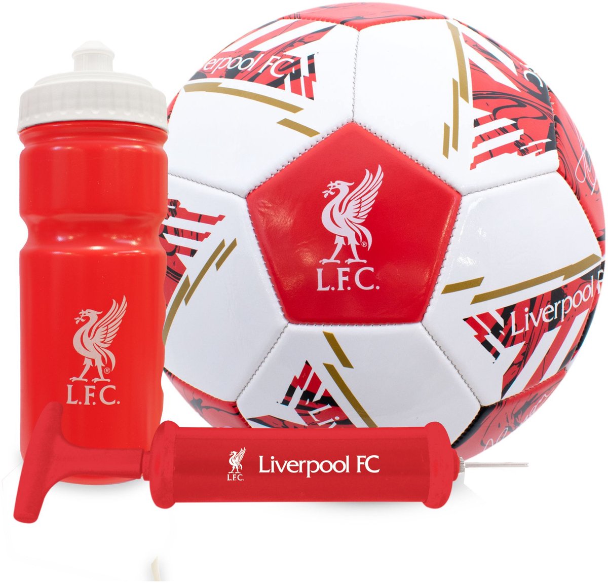 Liverpool FC - gift set - voetbal met handtekeningen - bidon - ballenpomp - 2025/2026