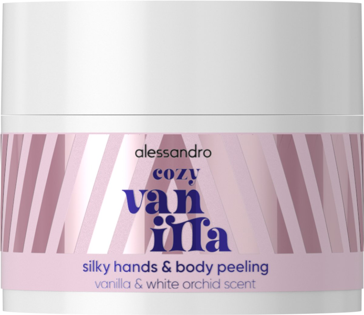 Alessandro Cozy Vanilla Silky Hands & Body Peeling – Luxe Lichaamsscrub Met Warme Vanillegeur – Zachte Exfoliatie Voor Handen & Lichaam – Verzorgende Formule Met Oliën – Gladde, Stralende Huid – Perfecte Huidverzorging Voor De Winter - Cadeautip!