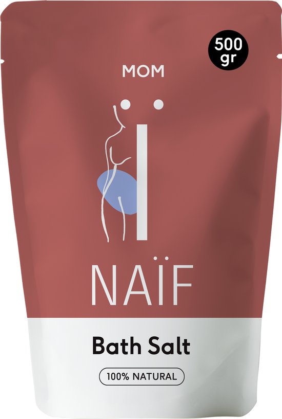 Oranje zak Naïf Magnesium Bath Salt, 500 gr, 100% naturel.