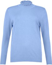 Sunday Chique Dames Pullover Turtleneck Roesjes Staalblauw