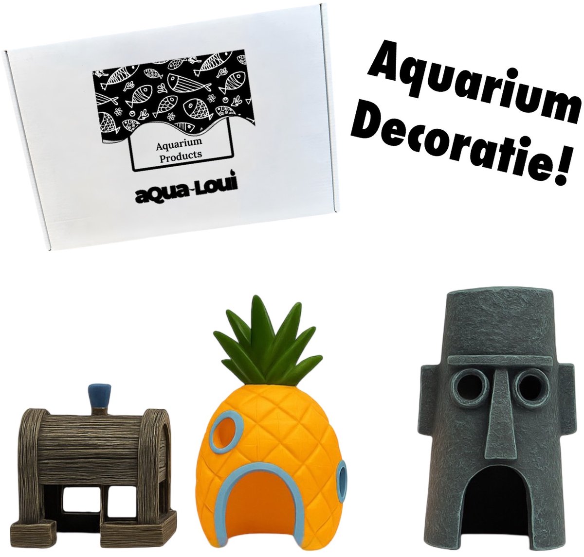 Aqua-Loui® Aquarium Decoratie Set 3-delig