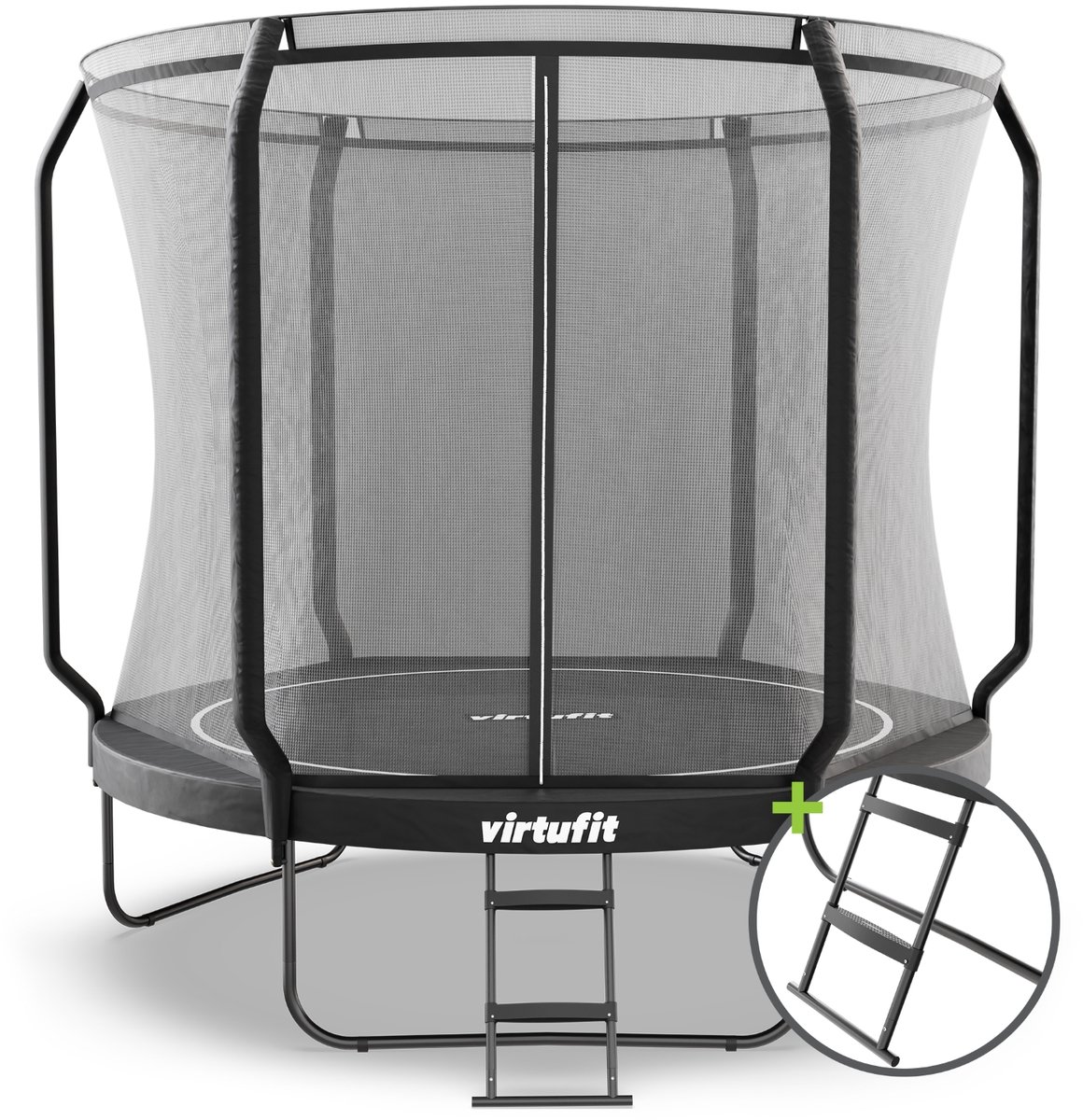 VirtuFit Premium Trampoline met Veiligheidsnet - Zwart - 251 cm