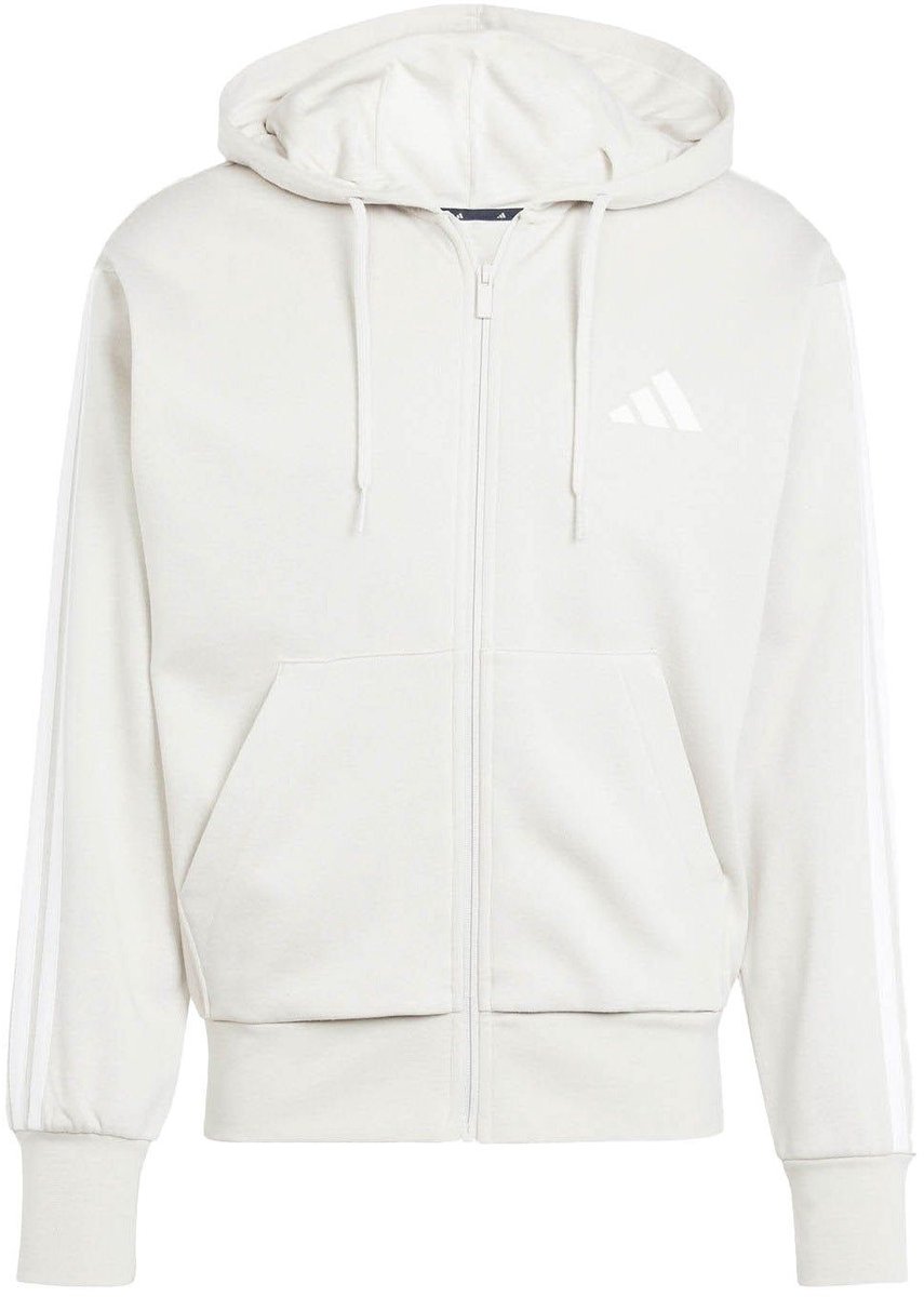 Adidas Essentials 3 Stripes Fleece Sweatshirt Met Rits L Regular Man Beige