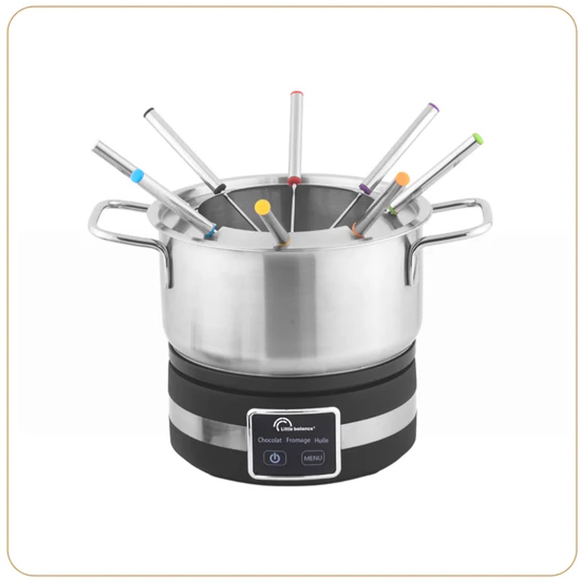 Little Balance 8965 - fonduepan - 8 pers - digitaal - inductie geschikt - 3 programma's - 2.3 liter - RVS - PFAS vrij