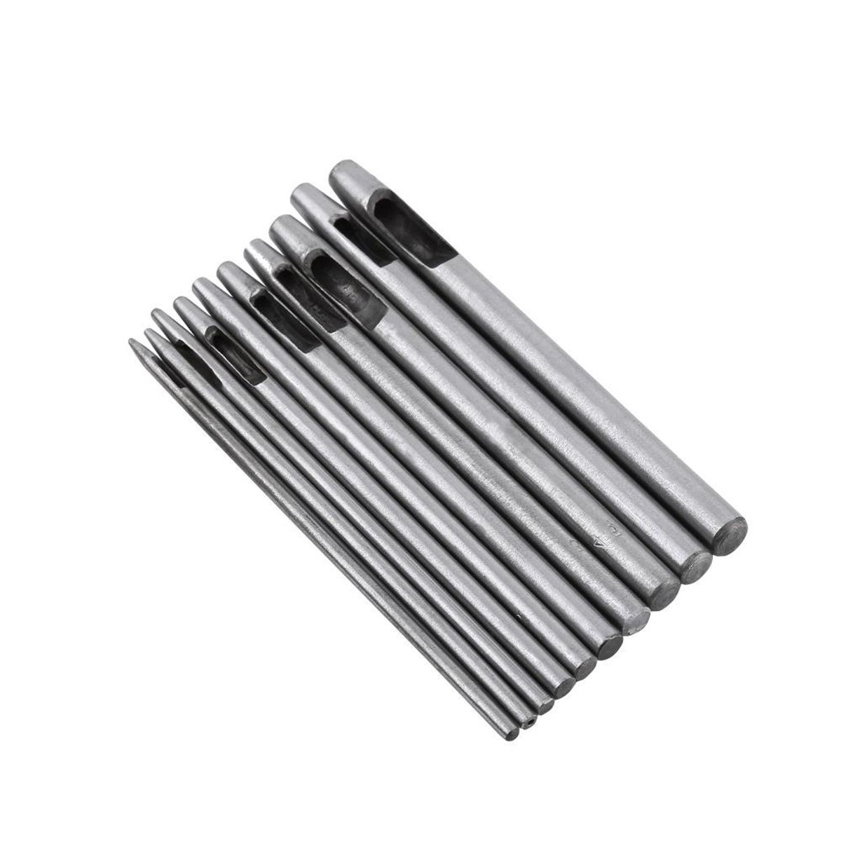 10 Stuks Ronde Holle Lederen Punch Tool voor DIY Leathercraft Projecten met Diverse Maten - Riem Horloge Band Ambachtelijke Gereedschap