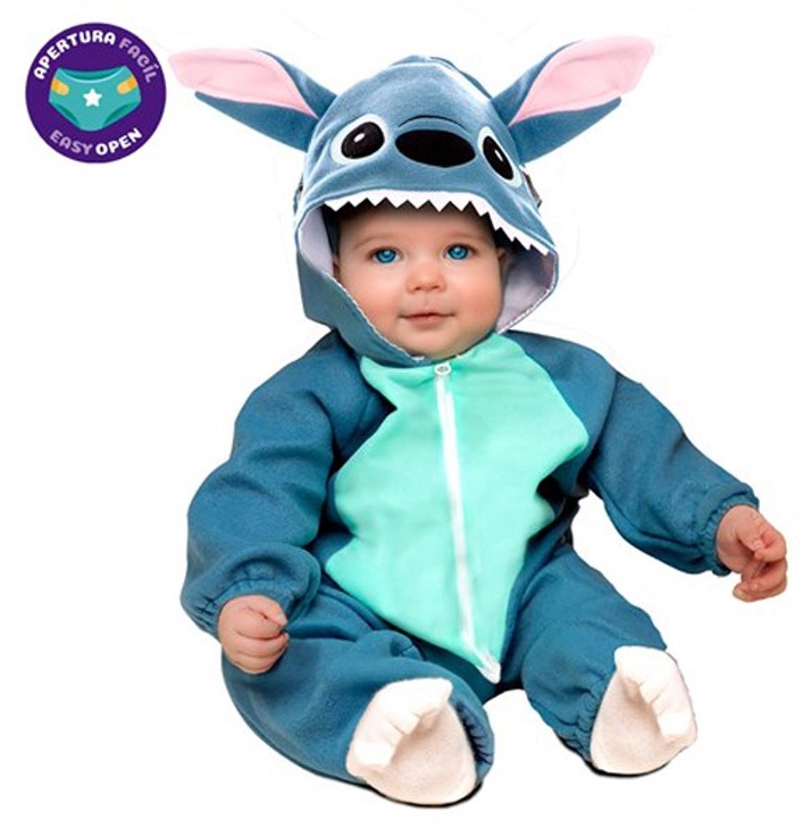 Schattige Blauwe Alien Stitch Baby Kostuum Onesie (80-91cm)
