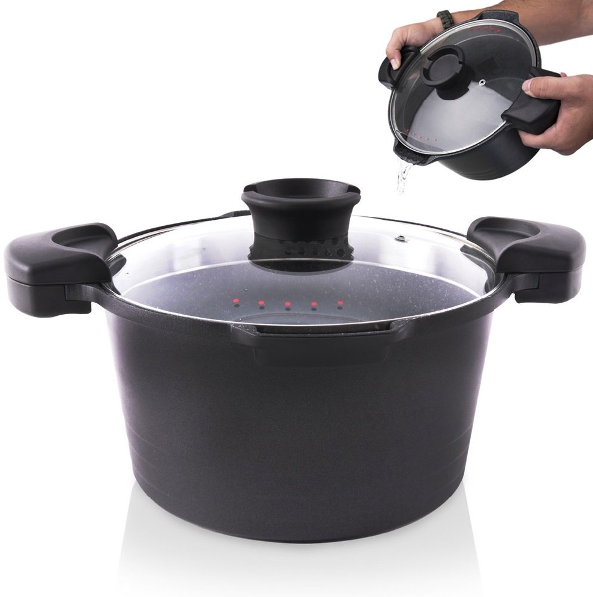 Orion GRANDE Serie - Granieten Pan - 24 cm - 5,5 L - Incl. Deksel