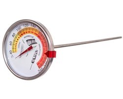 Orion Rookoven Thermometer - XL Steekthermometer 33 cm - RVS - Meetbereik +40°C tot +260°C - Voor Roken, Grillen en Barbecue