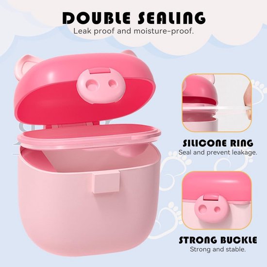 2 stuks melkpoeder portioneerder baby, draagbare melkpoeder portioneerder baby, melkpoeder opbergdoos, berenmelkpoeder kan, voor het bewaren van baby melkpoeder, fruit en snack van Merkloos — afbeelding 5