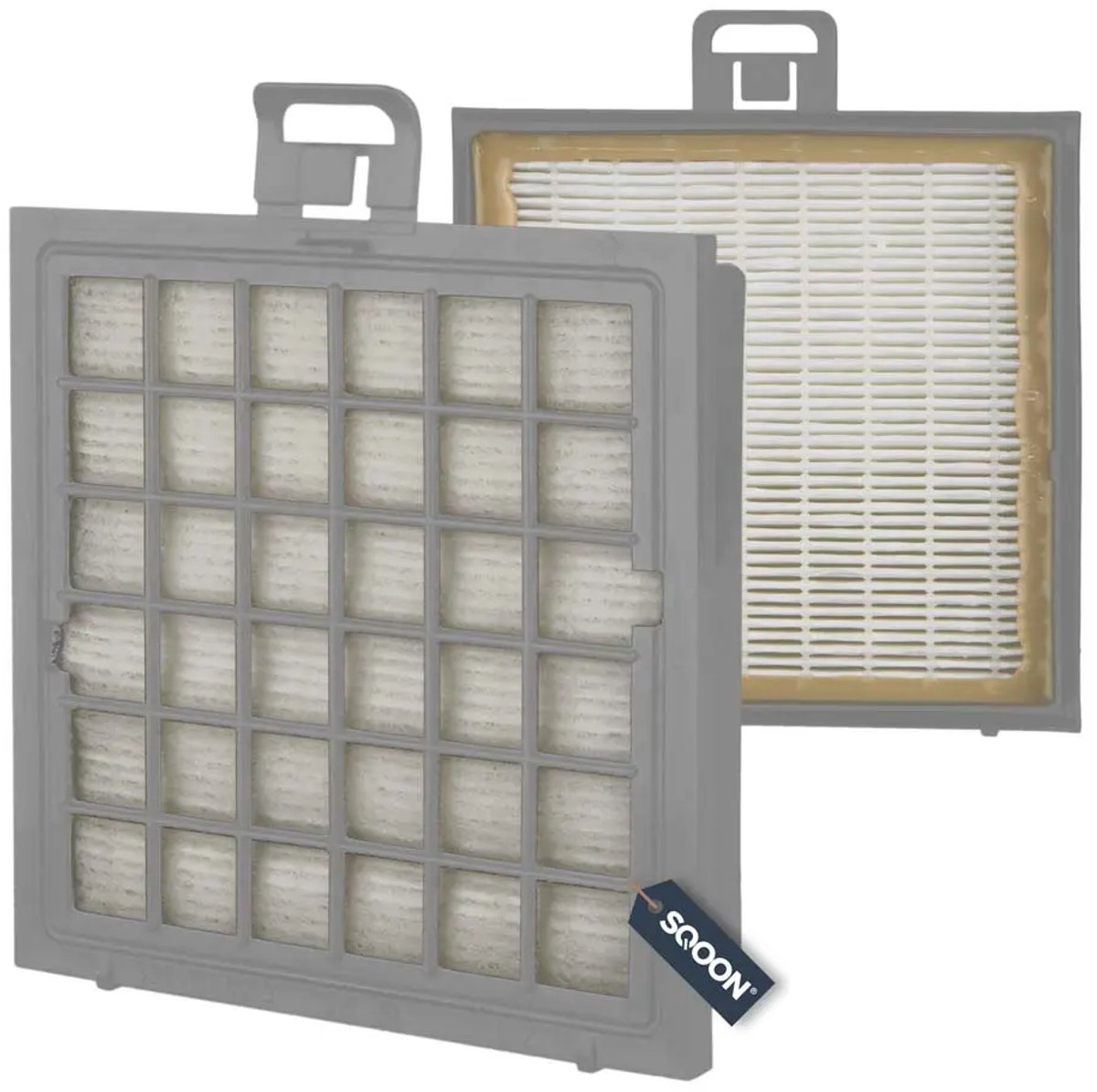 SQOON® HEPA-filter geschikt voor Bosch/Siemens stofzuigers - Gelijk aan model: BBZ151HF, VZ151HFB - Vervangt o.a. 17007970, 00650304 - Voor schone en allergievrije uitblaaslucht