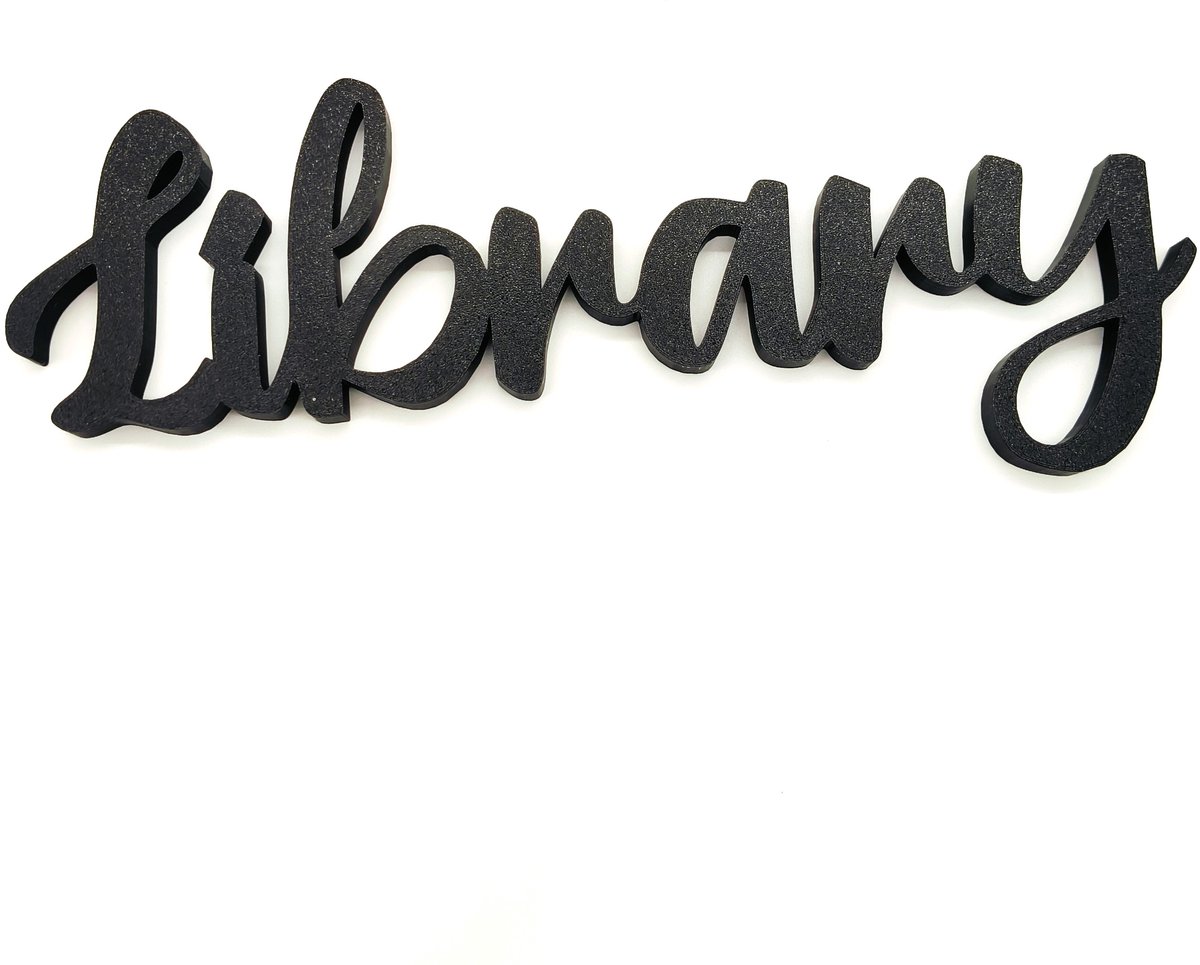 Allygami Wanddecoratie Library – 3D Letters Boeken – Zwart Sierletters – Boekenkamer Leeshoek Kantoor