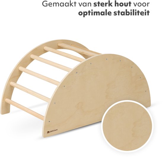 Deryan Houten Klimboog - Inclusief Kussen - Montessori - Tekentafel van Merkloos — afbeelding 2