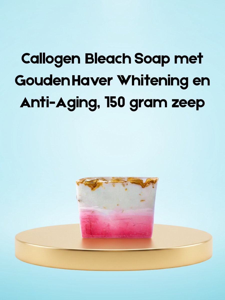 Callogen Bleach Soap with Golden Oats – 150 g – Whitening & Anti-Aging Soap – Helpt Donkere Vlekken te verminderen, Egaliseert de Huidtint, Exfolieert Zacht & Ondersteunt een Jeugdige, Gladde & Stralende Huid