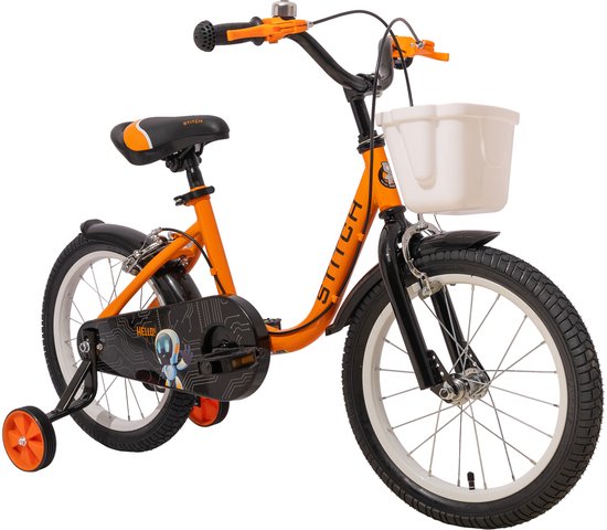 STITCH kinderfiets met 14 / 16 / 18 inch wielen, in de kleuren roze / muntgroen / beige / blauw, voor kinderen van 3 tot 7 jaar, voor meisjes en