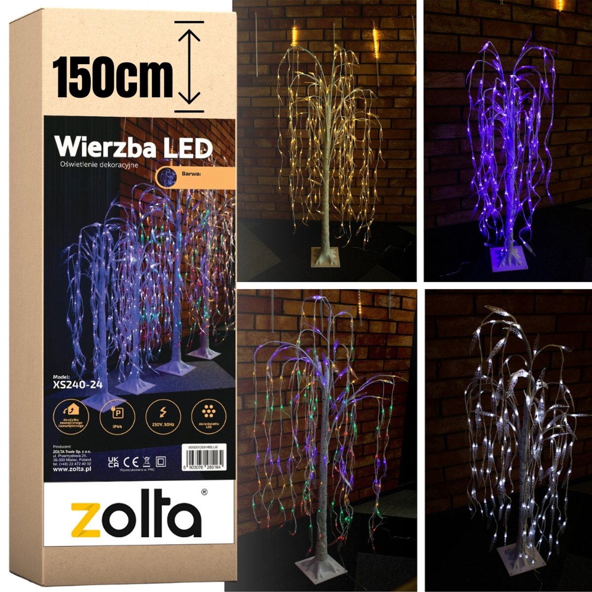 Zolta - LED Verlichte Boom - 150cm - Natuurgetrouwe Kunst Wilg - IP44 Waterbestendig - 200 LEDs