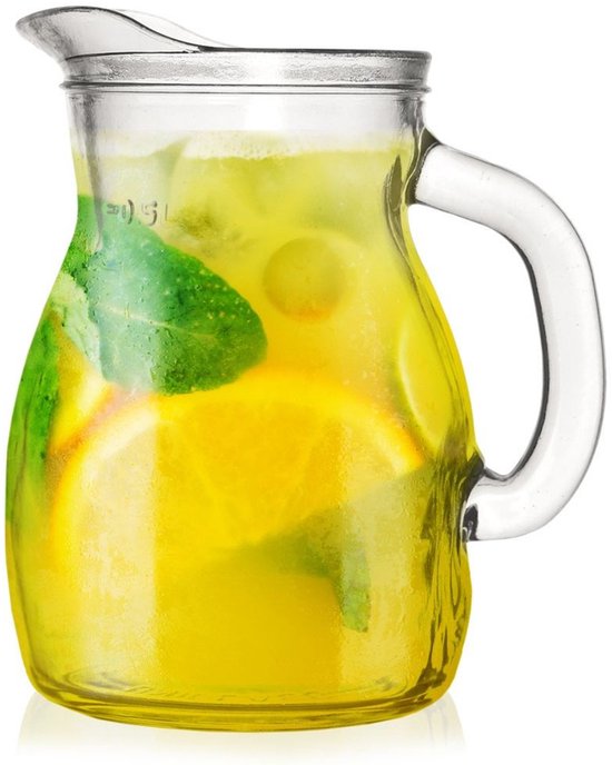 Storemax Village Cam Pipetli Meşrubat Bardağı Limonata Süt Şişesi Sunum Karaf 6