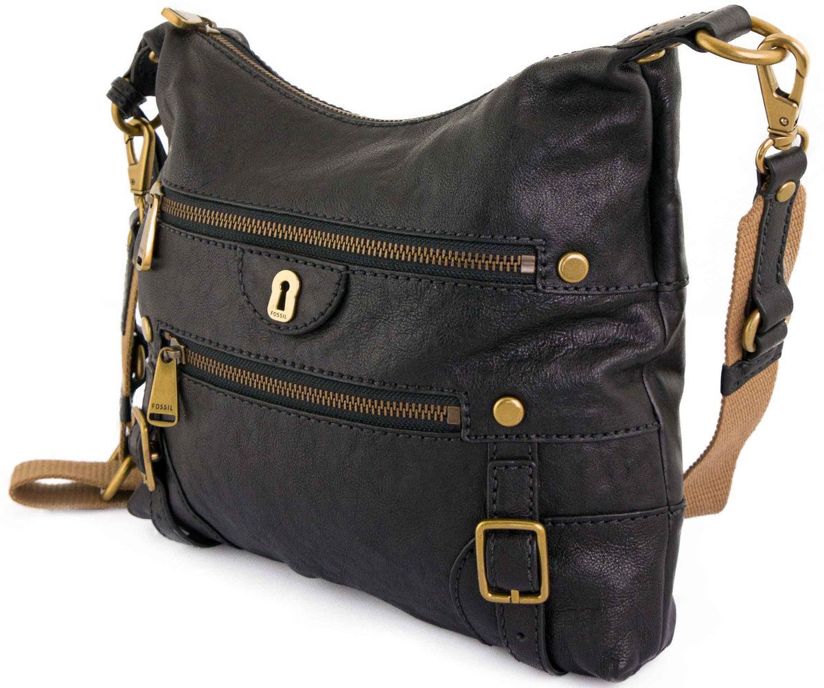 Handtas Fossil Wmns Handschoudertas Emilia Zip Crossbody Zwart Zwart - UNI