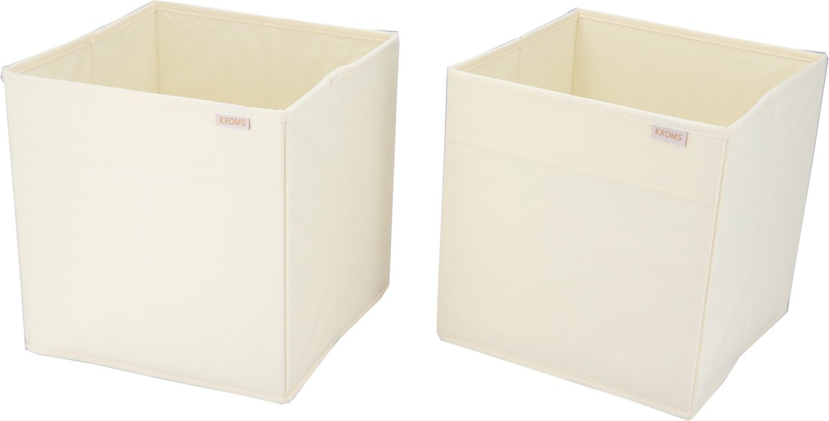 KROMS Lade organizer bakjes 27x27x28cm 2-delig - Beige - Kleding opbergbox– Kleding organizer opbergsysteem – Lade organizer kledingkast & IKEA PAX – Kleding organizer opvouwbaar