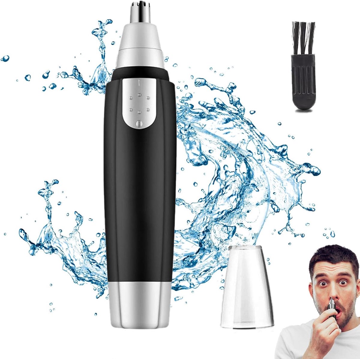 Professionele Elektrische Neustrimmer 2-in-1 – Neushaartrimmer voor Neus & Oor | Waterdicht IPX5 | Pijnloos Trimmen | Mannen & Vrouwen | Draadloos | Inclusief Opbergetui | Snel & Veilig