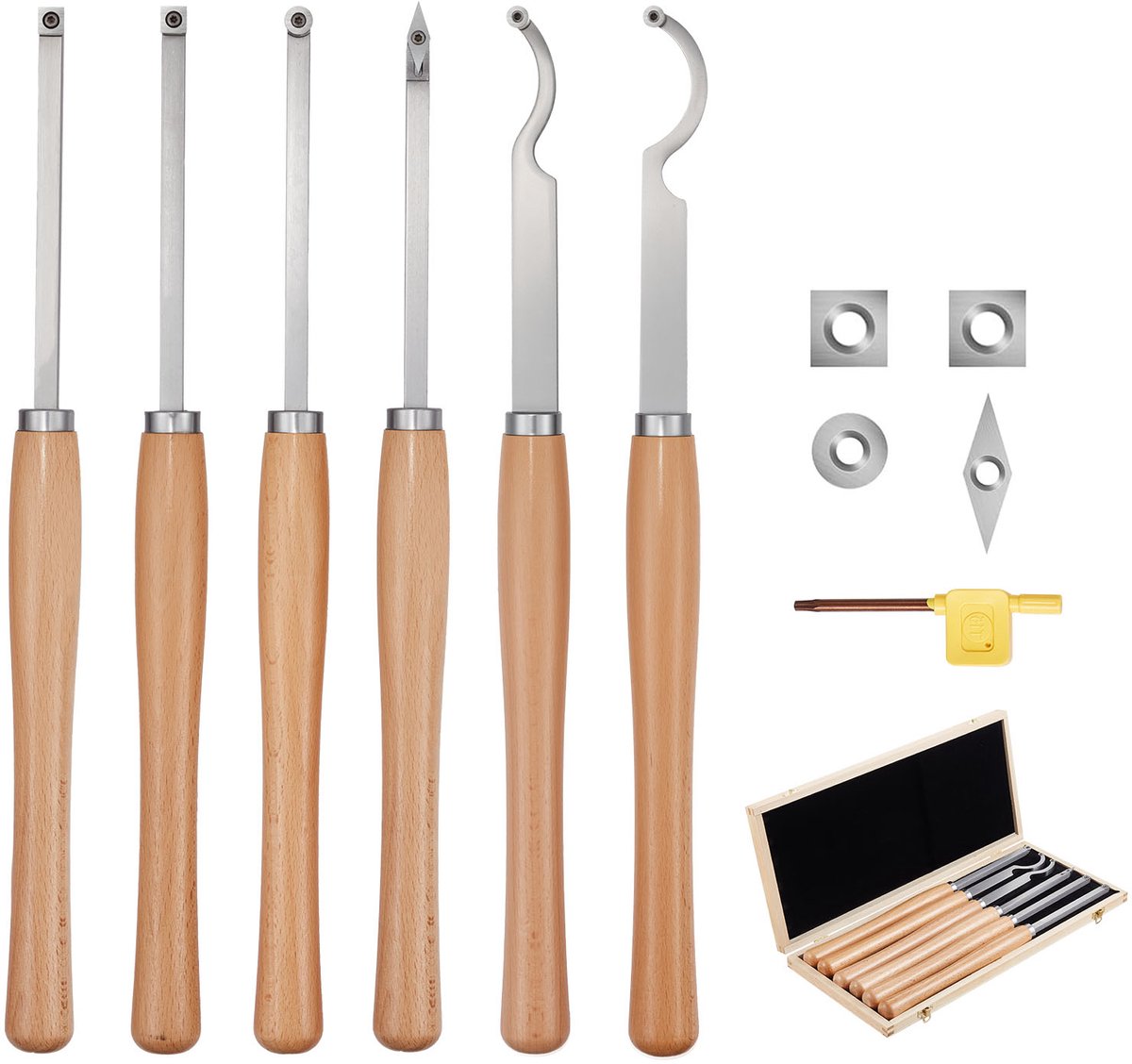 VEVOR 6-Delige Draaimessenset, Draaibeitelset, Draaigereedschap