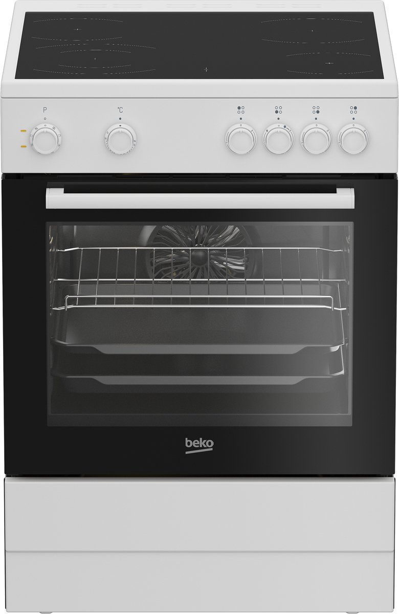 Beko FBM6701W fornuis 4-pits keramisch fornuizen - kleur wit zuinig energieklasse A - 60 cm breed keramischfornuis | .