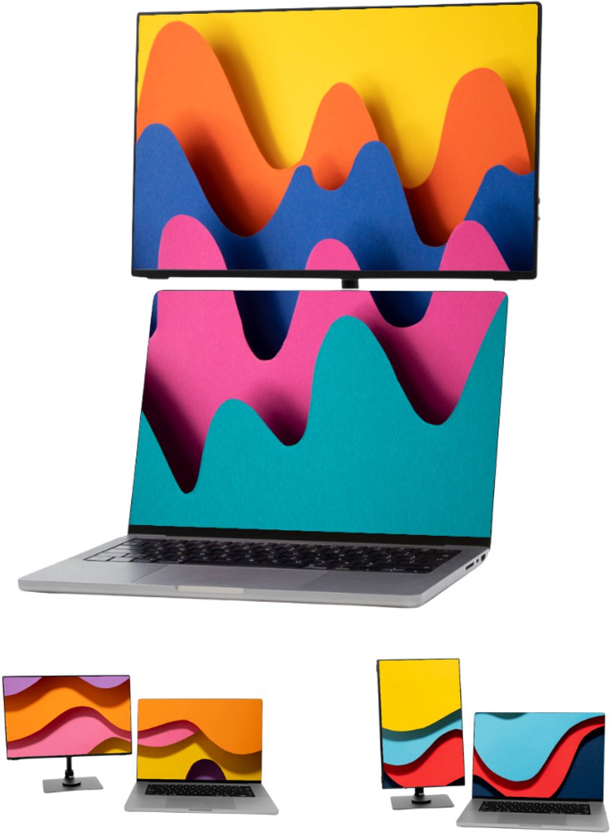 Blerron Flow - Portable Monitor - HD - 16 Inch - Draagbare Monitor - Beeldscherm - Incl. Monitor Standaard - 1920x1200 FHD