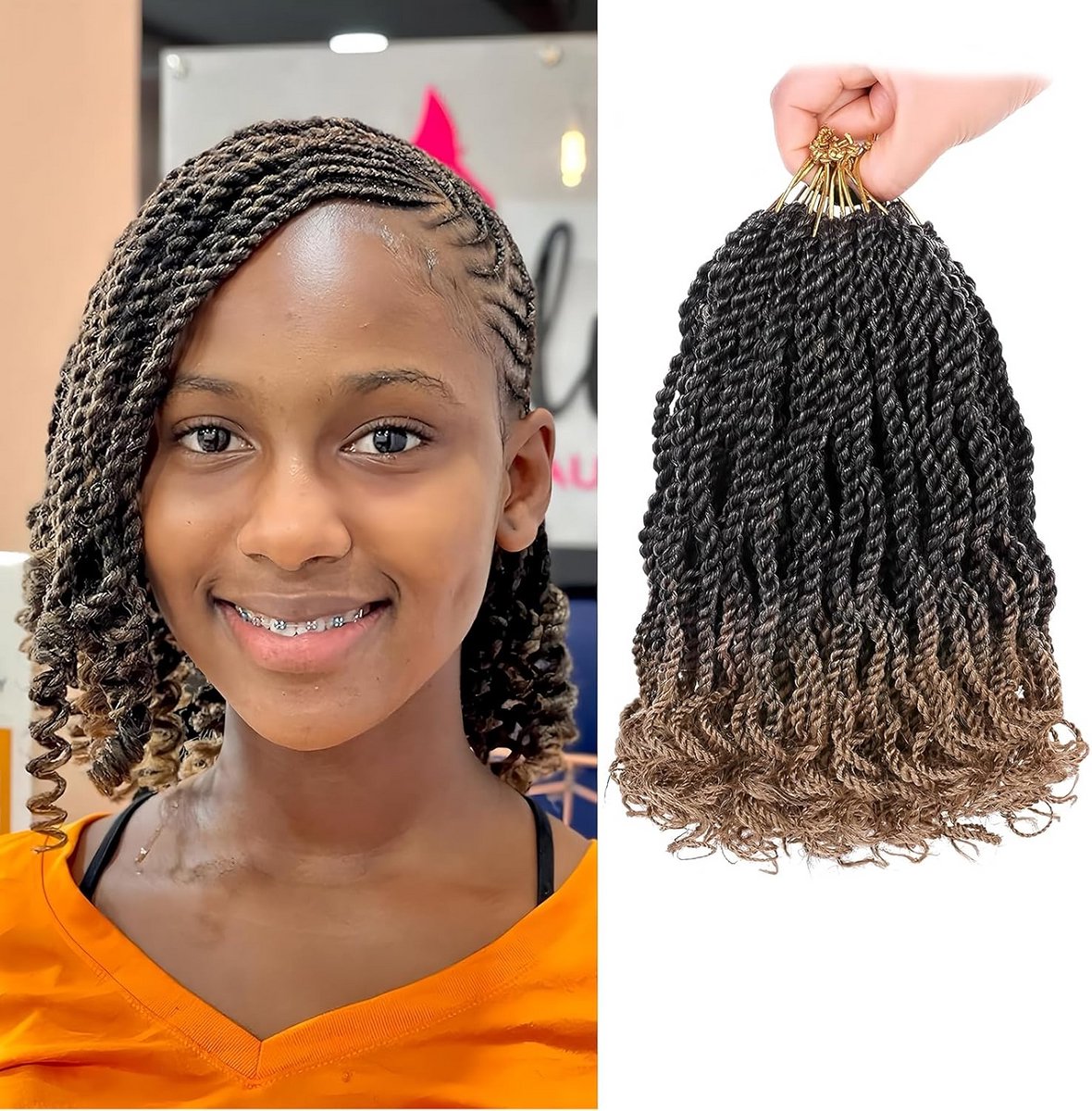 8 Inch Wavy Senegalese Twist Haarkleur Extensions voor Afro Twist