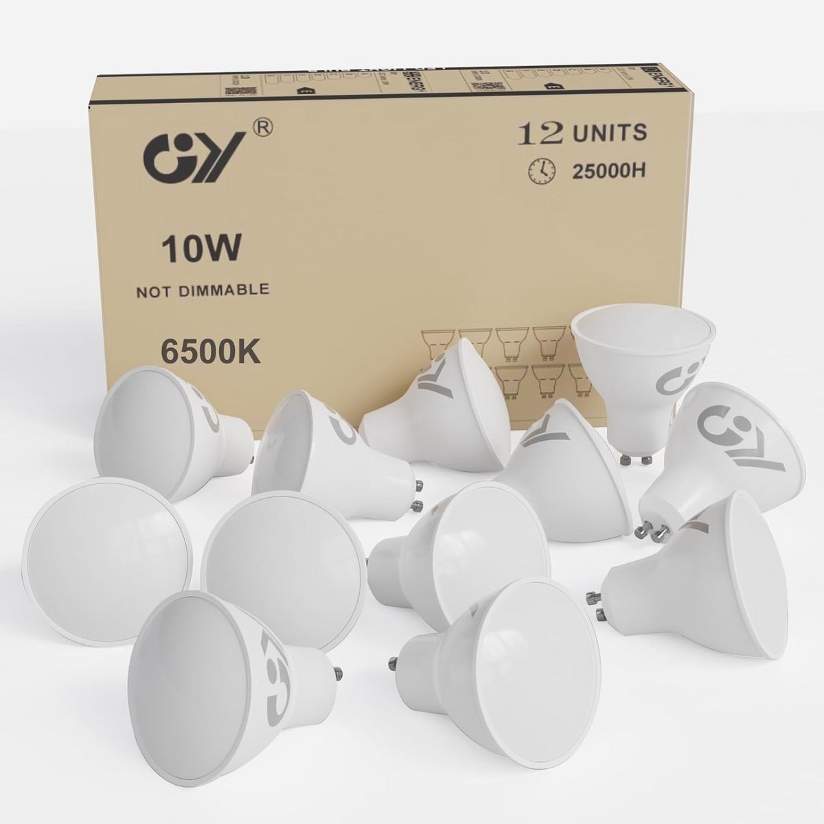 Energiezuinige GU10 LED Lampen 10W - 1100 Lumen - 6500K - Set van 12