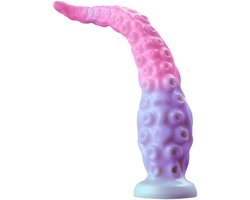 Oneay Liquid Silicone Dildo Octo Touch Hands-Free Thrusting Fantasy Dildo Masturbator, Tentacle-Textured Adult Toy Flexible Sex Toy with Suction Base -XL