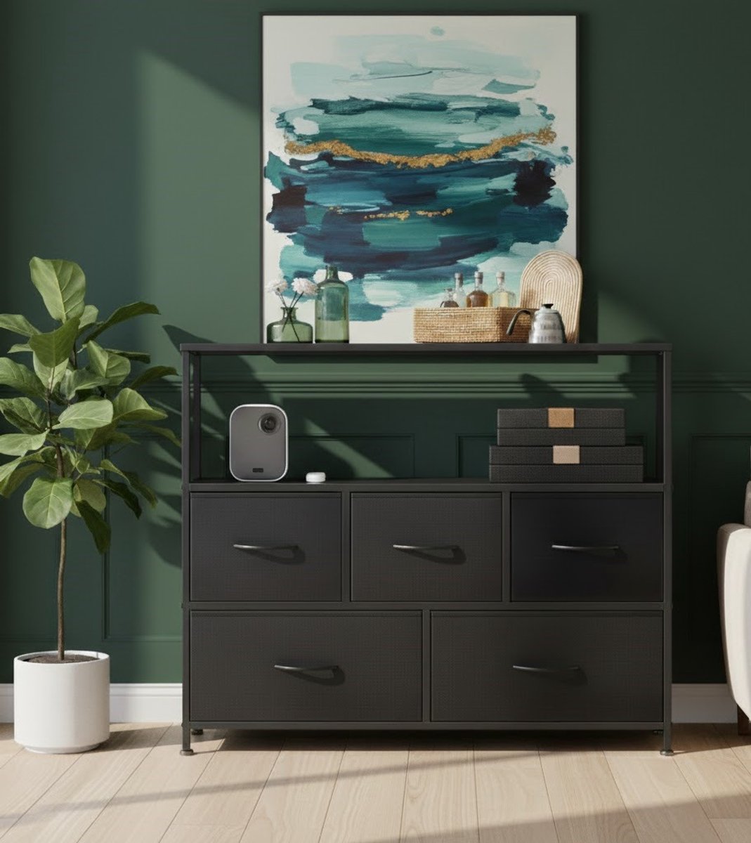 Luxe 5-Laden Commode & Dressoir – Multifunctionele Slaapkamer- en Woonkamerkast – TV-Meube