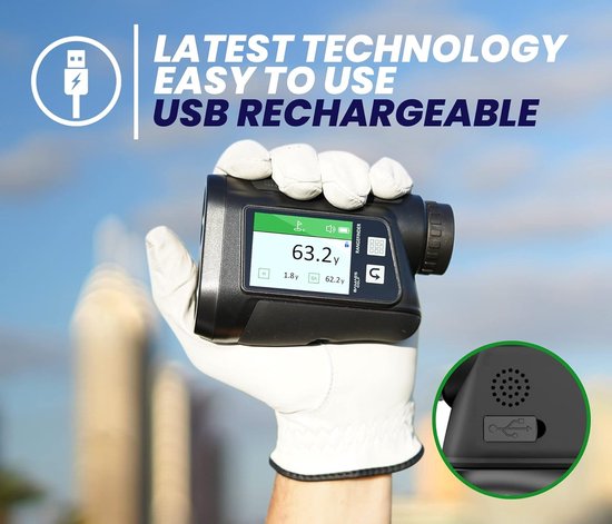Laser Afstandsmeter 1000M voor Golf & Jacht – Afstandmeter met Hellingcompensatie & Trilling – Oplaadbare Laser Rangefinder – Yard / Meter / Feet – Compact Camouflage Design – Geschikt voor Golf, Jacht & Outdoor — afbeelding 2